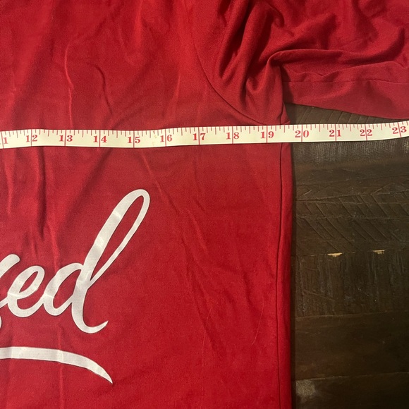 Blessed Dark Red Long Sleeve T-Shirt Size M - Picture 3 of 3